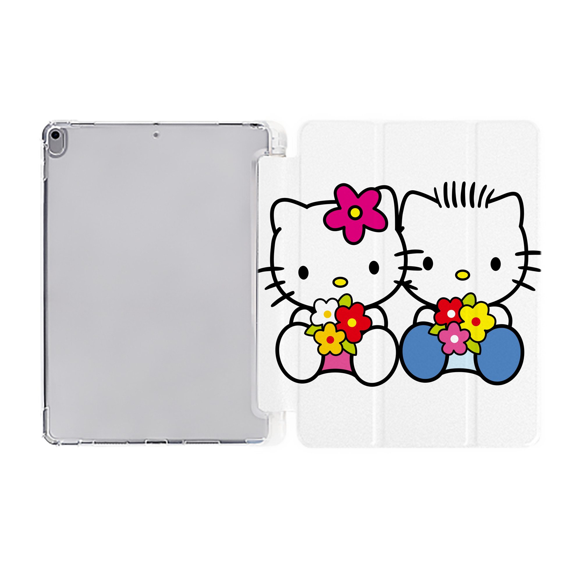 （画像用） Hello Kitty ハローキティ IPad ケース ペン収納付き 三つ折りスタンド PUレザー×シリコン 対応機種9.5/10.5/10.9インチ